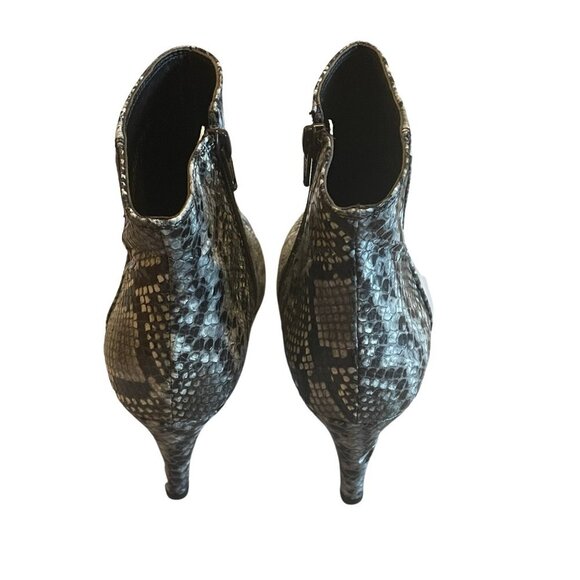 NEW AGL Snakeskin Embossed Heeled Ankle Boots Sz. 38.5 (US 8.5) - Picture 4 of 5